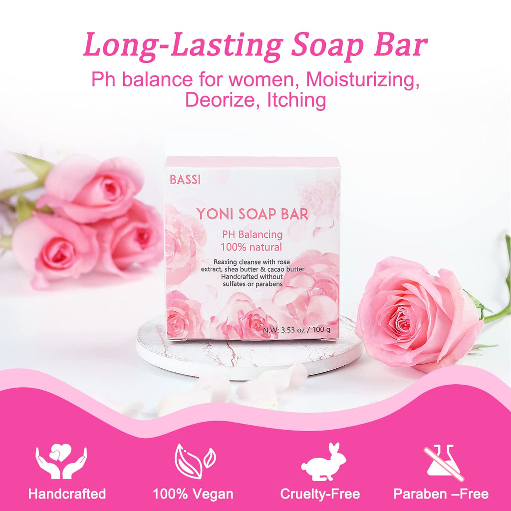 Yoni Soap Bars Vaginal Wash 2 PCS, 100% Natural Organic Bar for Women Ph Balance Yoni Wash Vaginial Deodorants Vaginal Care Soap