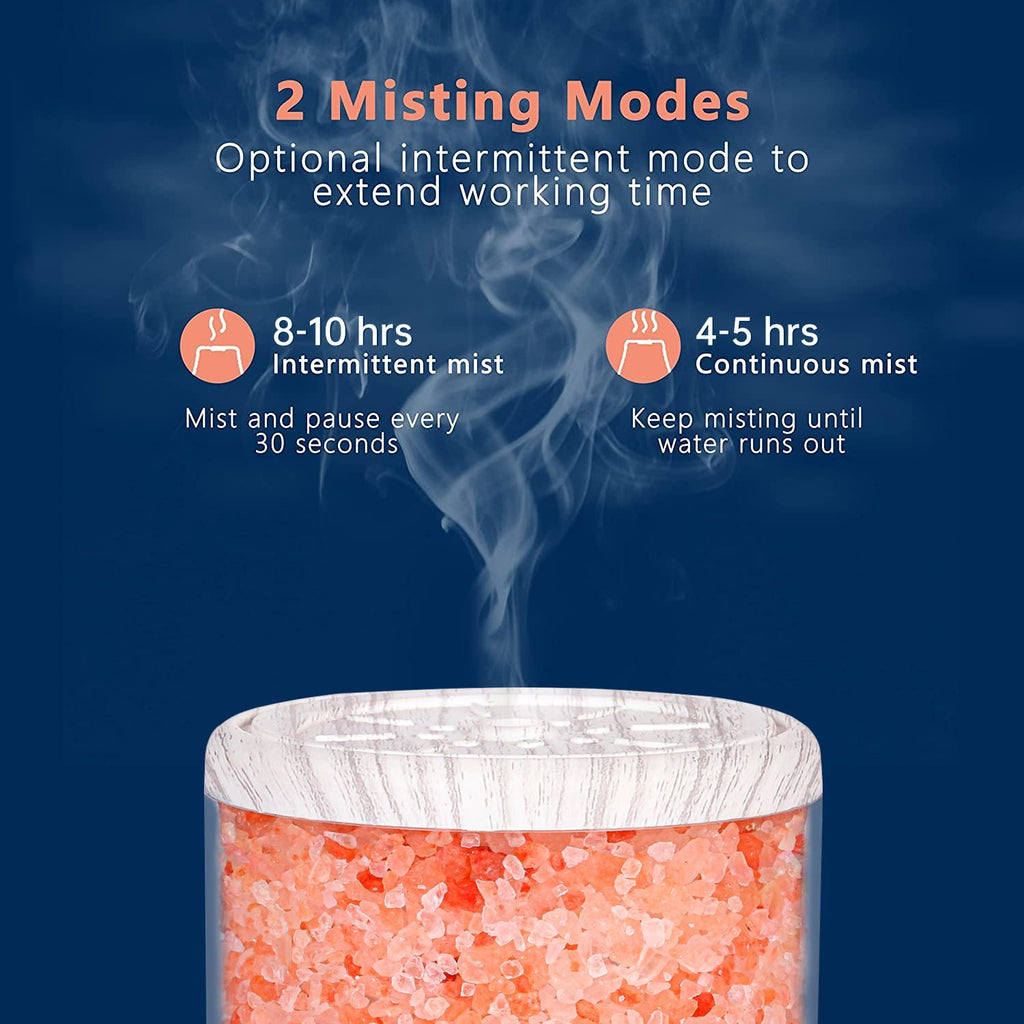 Essential Oil Diffuser, Aromatherapy Diffuser, 100% Natural Himalayan Salt Lamp, Ultrasonic Cool Mist Humidifier 3 in 1 for Smal