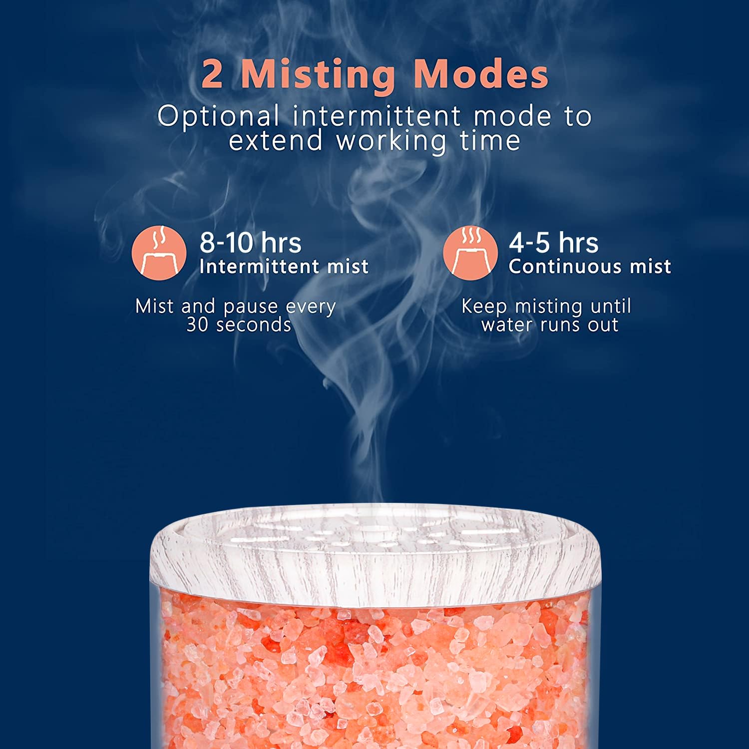 Essential Oil Diffuser, Aromatherapy Diffuser, 100% Natural Himalayan Salt Lamp, Ultrasonic Cool Mist Humidifier 3 in 1 for Smal