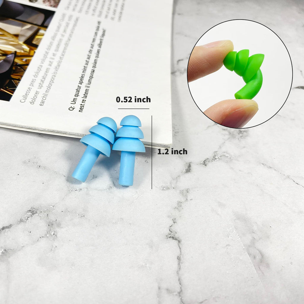 8 Pairs Earplugs for Sleeping Noise Cancelling, Reusable Ear Plugs Soft, Silicone Ear Plug, for Sleeping, Swimming, Snoring, Con