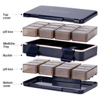 Rinten Pill Organizer 3 Times a Day, Weekly Pill Box Medicine Organizer Box, Travel Double Side 7 Day Pill Case with Backup One