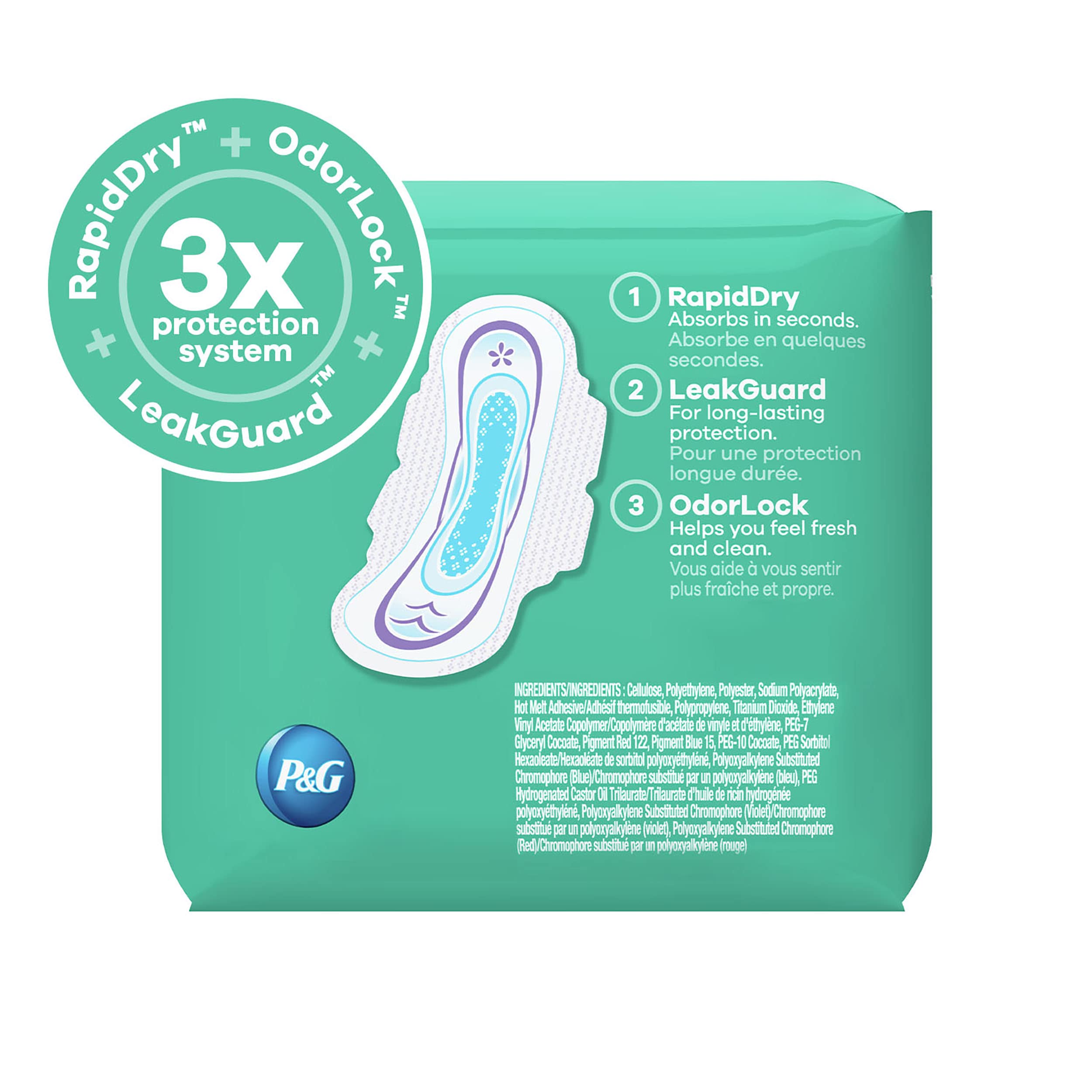 Always Ultra Thin Size 2 Super Pads With Wings Unscented, 32 Count, Multi