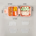 Dynippy Daily Pill Organizer 5 Compartments Portable Moisture Proof Small Pill Case for Pocket Purse Travel Pill Box Portable Me