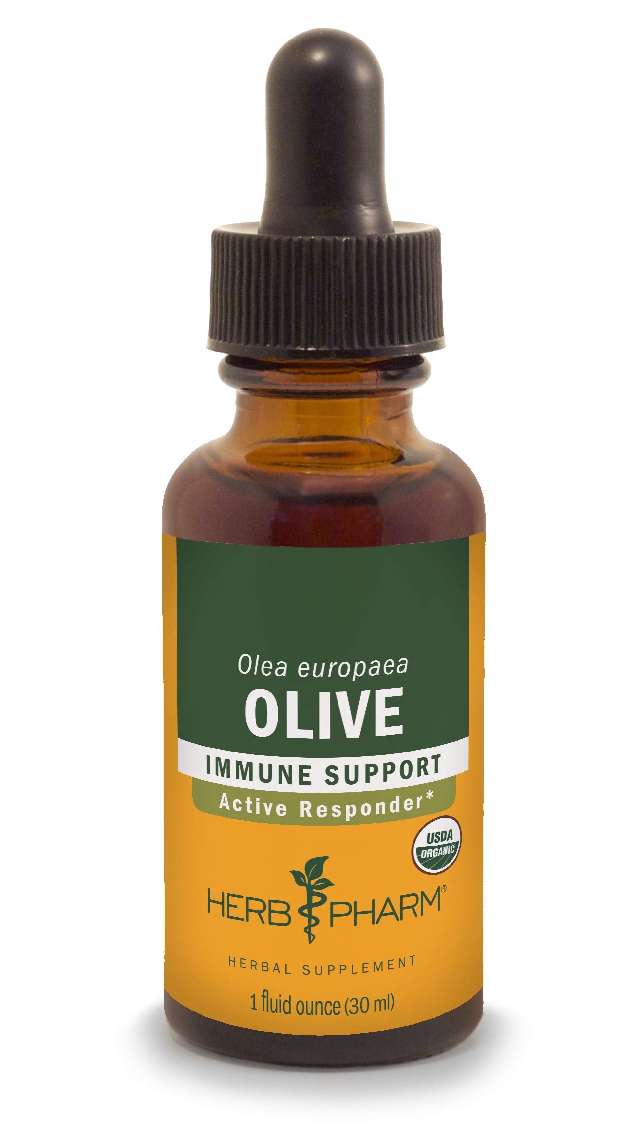 Herb Pharm Certified Organic Olive Leaf Liquid Extract for Immune System Support - 1 Ounce