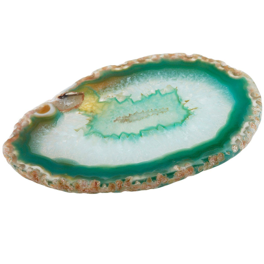 Rockcloud 10 Pcs Agate Light Table Slices, Healing Crystals Geode Stones,Irregular Home Decoration Jewelry Making,Green