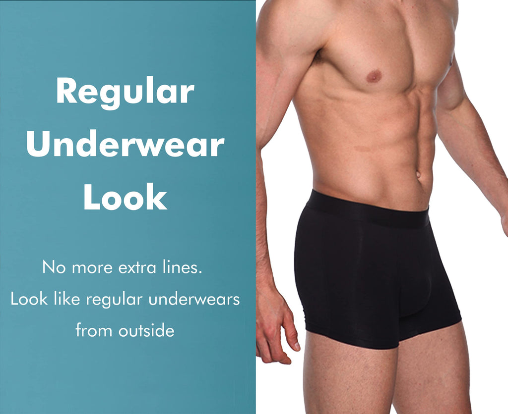 AIRCUTE Washable Absorbent Urinary Incontinence Underwear for Men, Soft Leak Proof Boxer Briefs for Bladder Leakage 60ML (6X-Lar