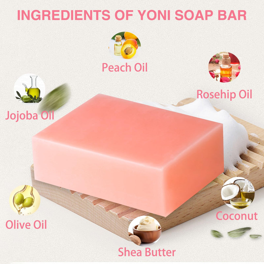 2 PCS Big Yoni Bar Soap, 2 * 5.29oz Organic Yoni Wash Yoni Soap Bar for Women Ph Balance Feminine Wash, Natural Vaginal Body Bat