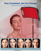 KingPavonini Red Light Therapy for Body, 140 LEDs Large Panel with Stand, 660nm Red & 850nm Infrared LightTherapy, RedLight Ther