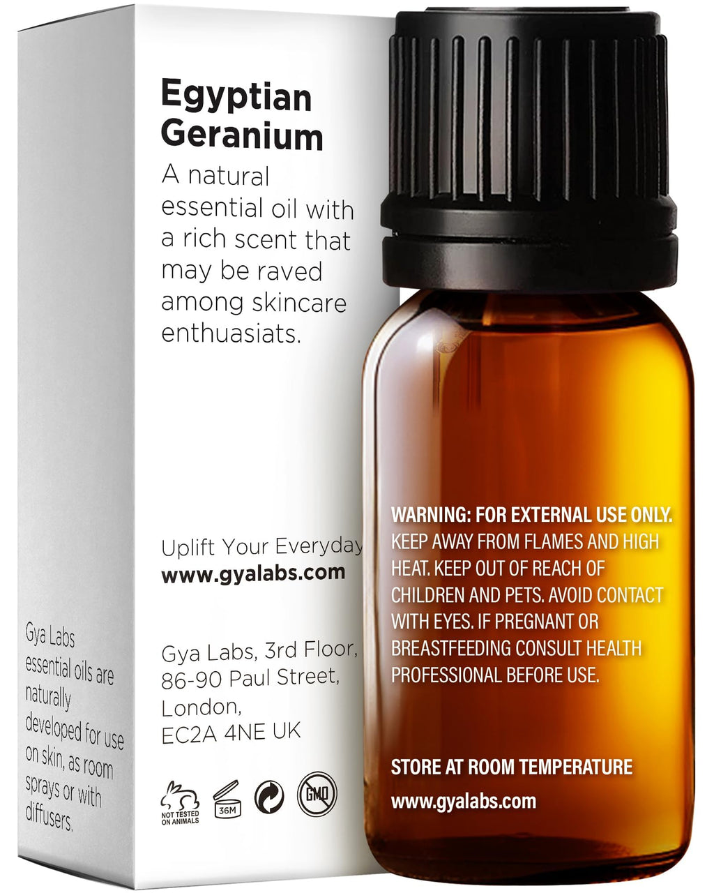 Gya Labs Egyptian Geranium Essential Oil for Diffuser - 0.34 Fl Oz - 100% Pure Natural Aromatherapy Geranium Oil for Skin, Hair