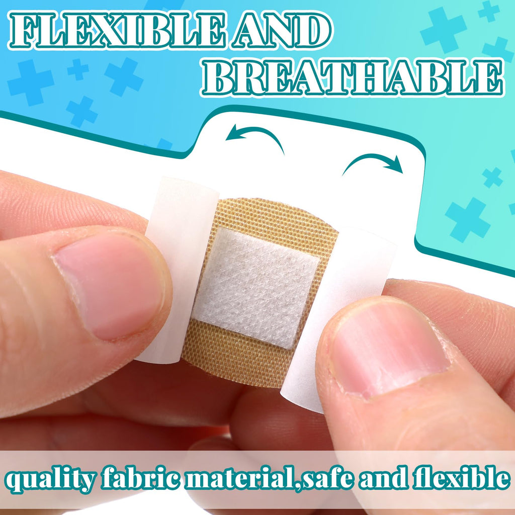 Funtery 200 Pcs 1 x 1 1/4 Adhesive Spot Bandage Round Fabric Adhesive Circular Small Face Bandages with Non Stick Pad Latex