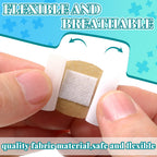 Funtery 200 Pcs 1 x 1 1/4 Adhesive Spot Bandage Round Fabric Adhesive Circular Small Face Bandages with Non Stick Pad Latex