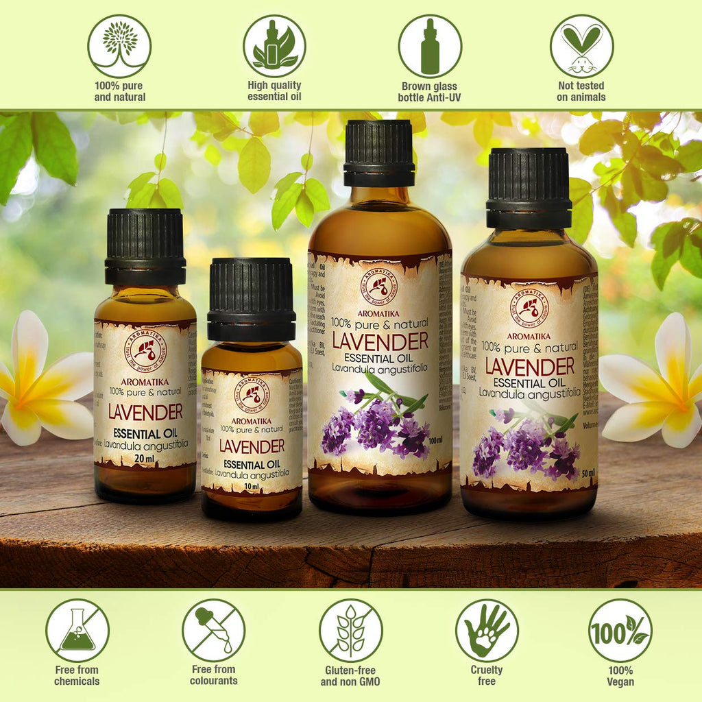 Lavender Essential Oils 0.68 Fl Oz - Lavanda Essential Oil - Lavandula Angustifolia - Bulgaria - 100% Pure - Beauty - Aromathera