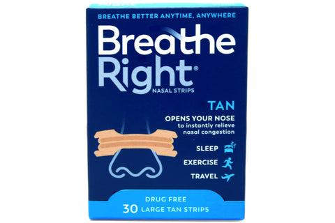 Breathe Right Original Large Tan Nasal Strips, 30 Count (Pack of 3)