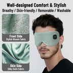 ATreebay Cordless Heated Eye Mask for Dry Eyes, Eye Mask for Dry Eyes, Washable Eye Heating Pad, Electric Warm Eye Compress Mois