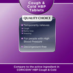 Quality Choice HBP Decongestant Free, Cough and Cold Medicine, High Blood Pressure Cold Relief, Acetaminophen, Gluten, & Sugar F