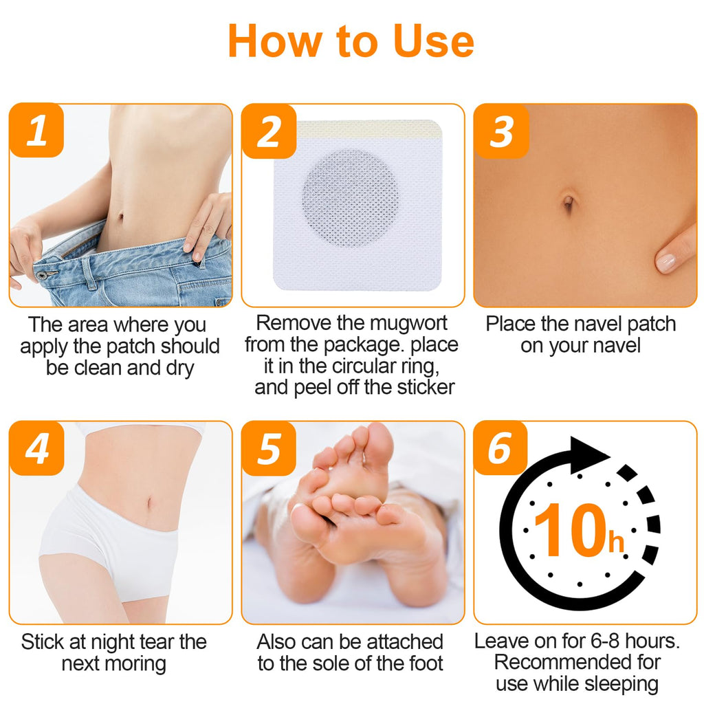 Mugwort Belly Patch for Men and Women with Natural Plant Extracts-Comfortable and Safe Belly Stickers-120Pcs,3.84oz