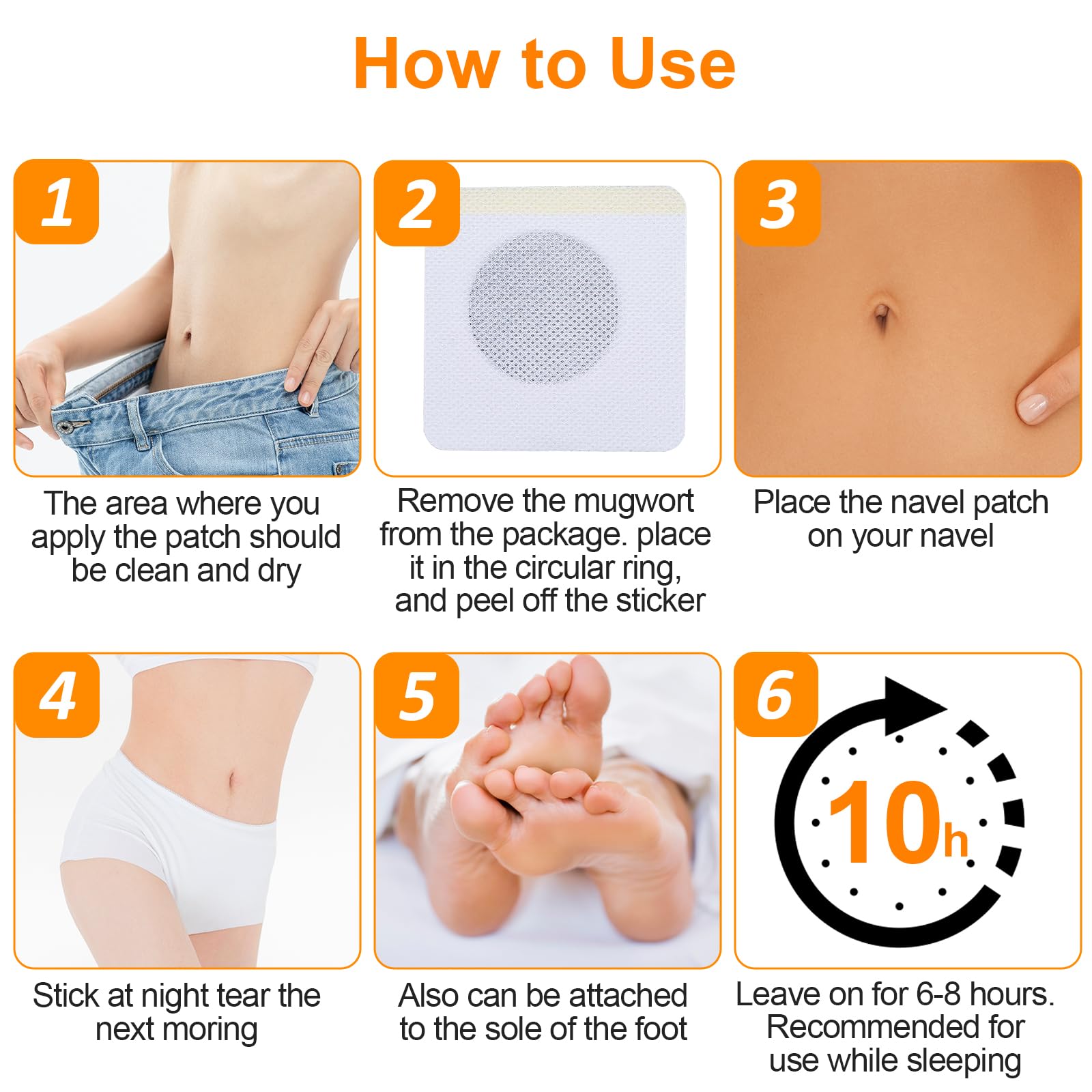 Mugwort Belly Patch for Men and Women with Natural Plant Extracts-Comfortable and Safe Belly Stickers-120Pcs,3.84oz
