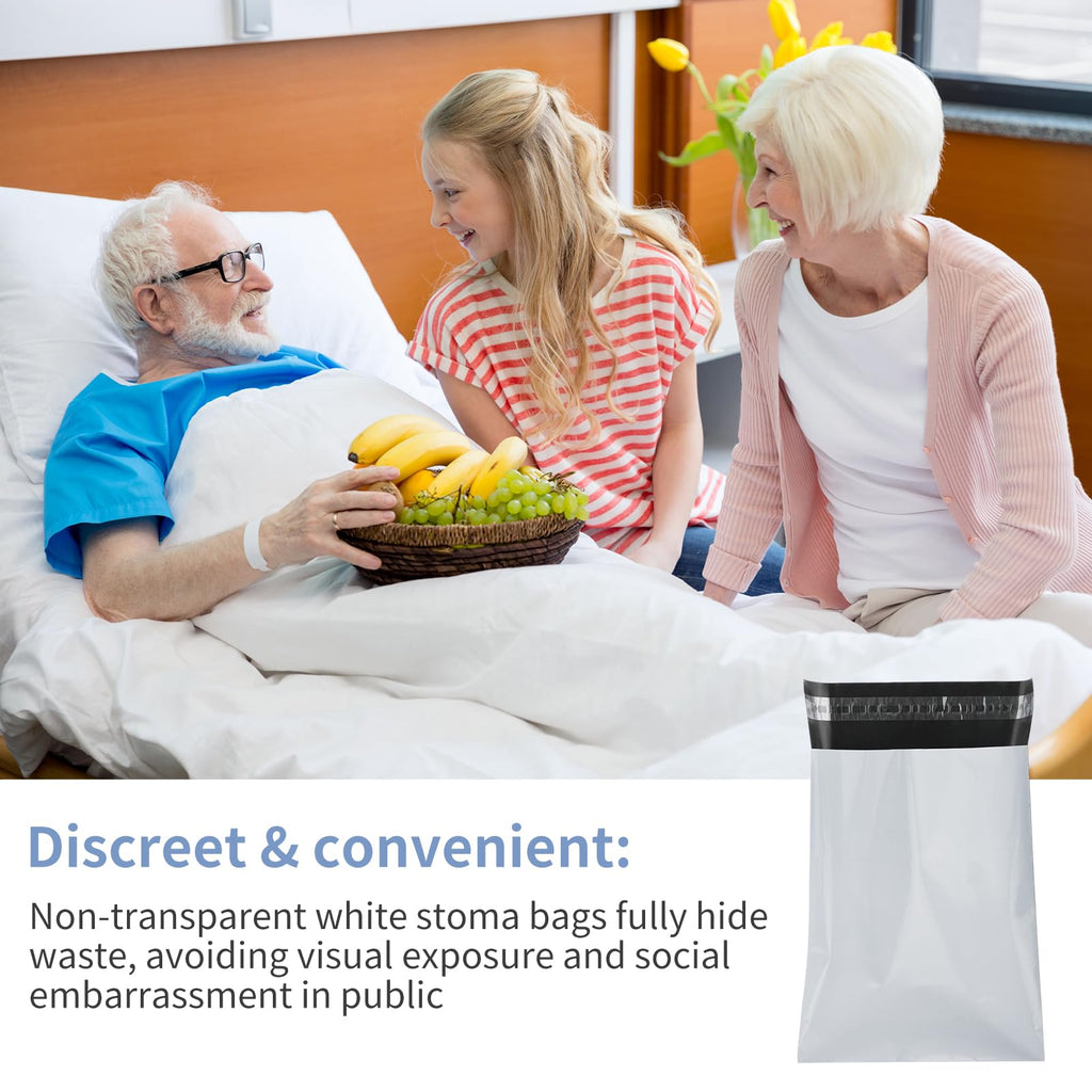 7.8x11.8 Inches Ostomy Pouch Disposable Bags 50 Pieces, Ostomy Supplies for Colostomy Waste Bags or Incontinence Pads