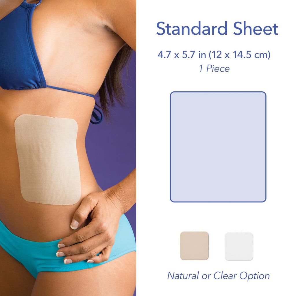 Epi-Derm Standard Premium Grade Silicone Scar Sheets for C-Section, Tummy Tuck, Hysterectomy & Cardiac Surgery Scars, Easy to Us
