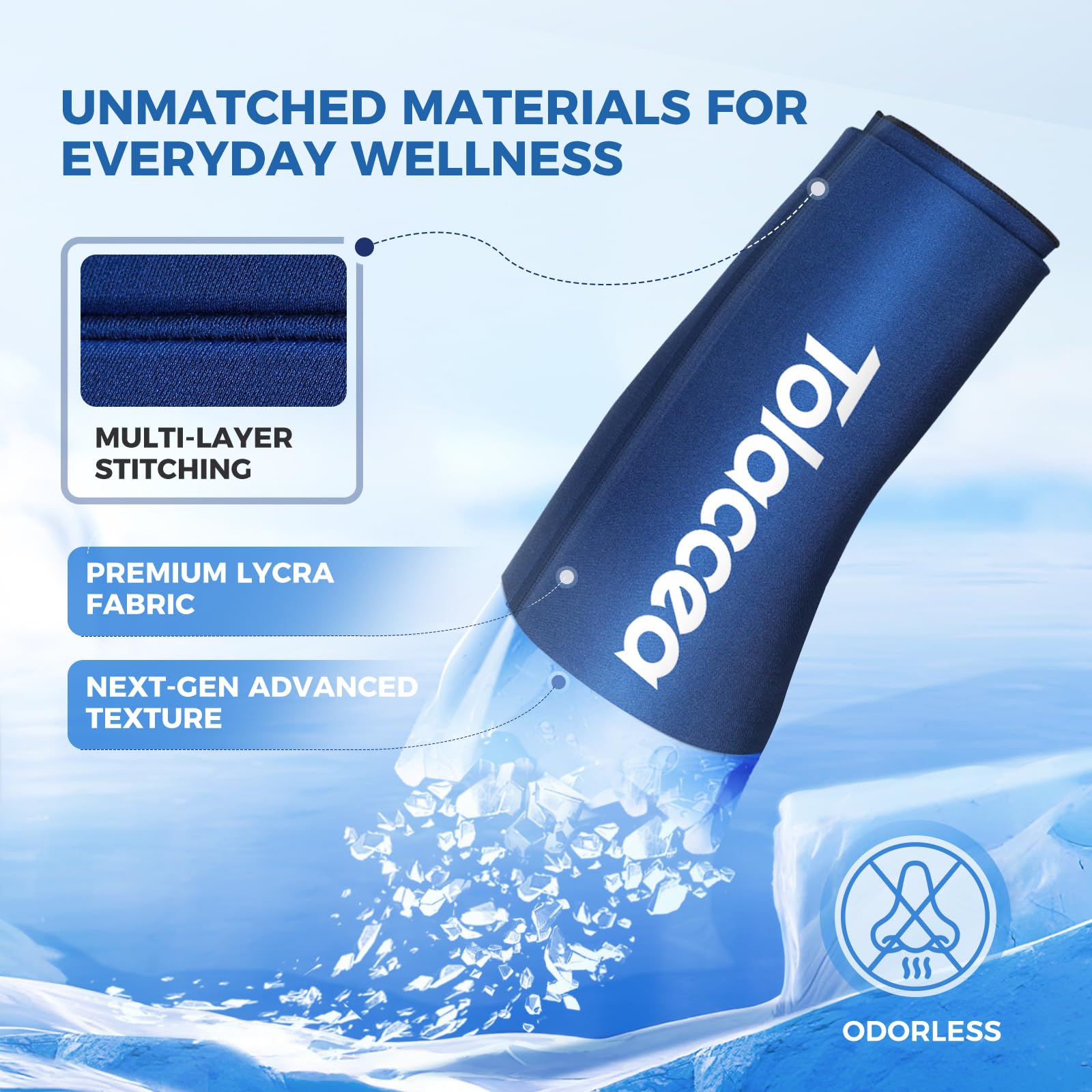 Elbow and Knee Ice Pack - Cold Ice Sleeve with Reusable Gel & Cold Therapy Compression for Knee, Shin Splints, Calf Strain, Flex