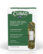 CURAD Green Camo Flex-Fabric Adhesive Bandage, 3/4 x 3, 25 Count