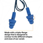 3M E-A-R UltraFit Earplugs 340-4007, Metal Detectable, Corded, Poly Bag, 400 Pair/Case