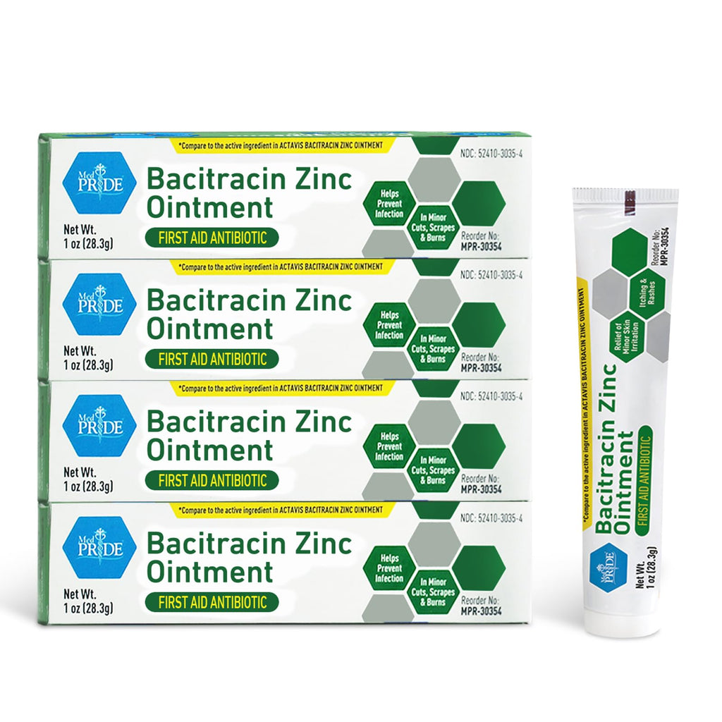 MED PRIDE Antibiotic Bacitracin Ointment with Zinc for First Aid Relief of Chafing, Diaper Rash, Dermatitis, Eczema, Itchy Dry S