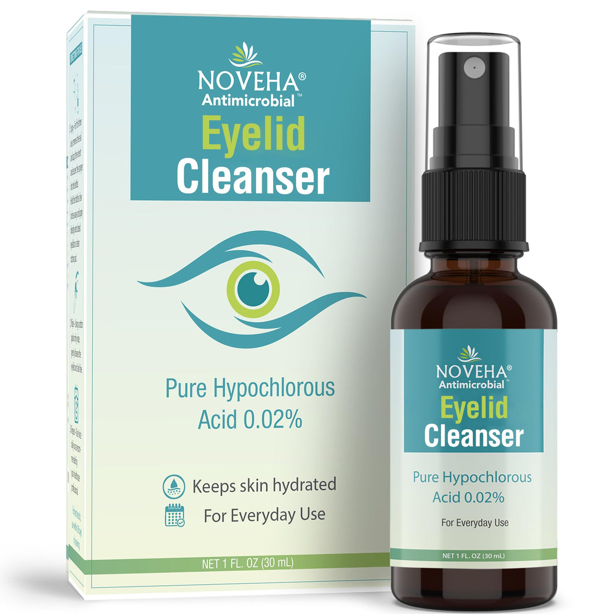 NOVEHA Eyelid Cleanser | Stye Eye Treatment | Eye Lid Cleaning | Dry Eye Relief | Fast Acting Soothing Eyelid Cleansing Formula