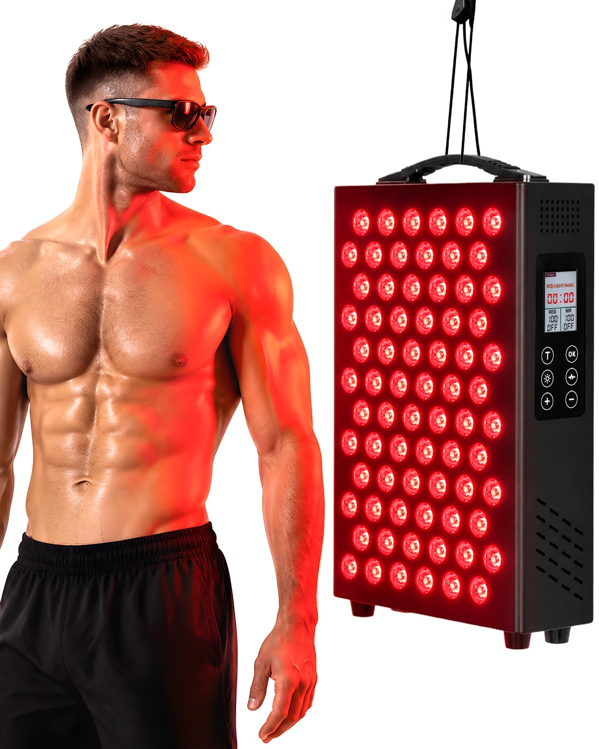 Red Light Therapy Panel for Body and Face, 660nm Red & 850nm Infrared Light