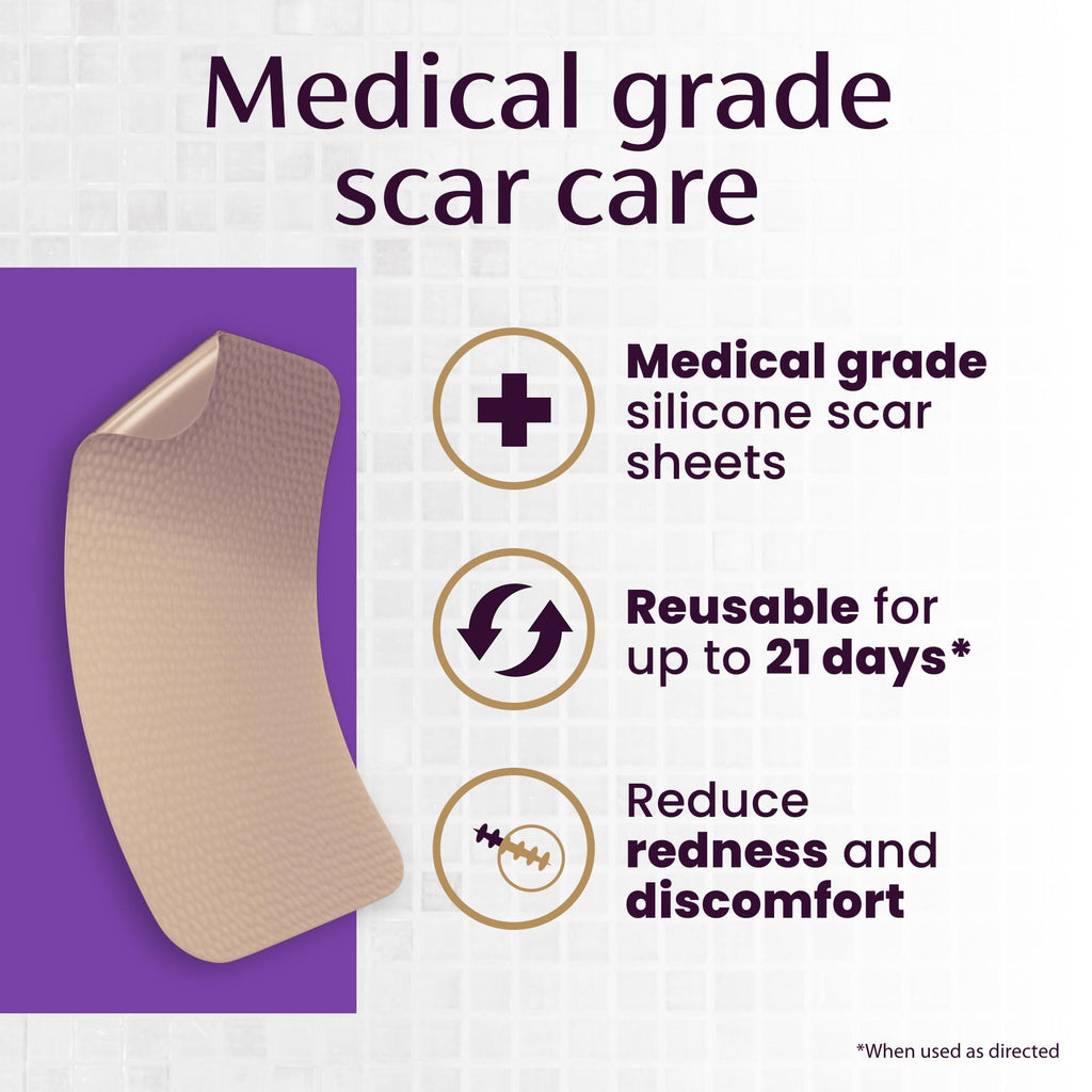 Mederma Medical Grade Silicone Scar Sheets; Improves The Appearance of Old and New Scars; for Injury, Burn and Surgery Scars, 4