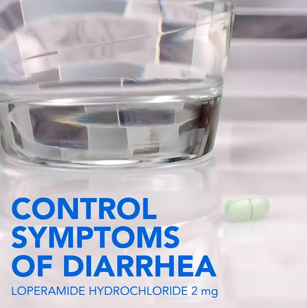 berkley jensen Anti-Diarrheal Medicine - Loperamide Hydrochloride 2 mg Diarrhea Relief Caplets - Control Symptoms of Diarrhea In