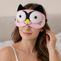Jenna Cute Sleeping Eye Shade Mask Cover For Insomnia, Meditation, Puffy Eyes And Dark Circles Pink With Gel
