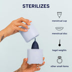Pixie Menstrual Cup & Disc Steamer Sterilizer 2.0 - Kills 99.9% of Germs with Cleaner Steam - Wash Your Period Cup in 3 Minutes!