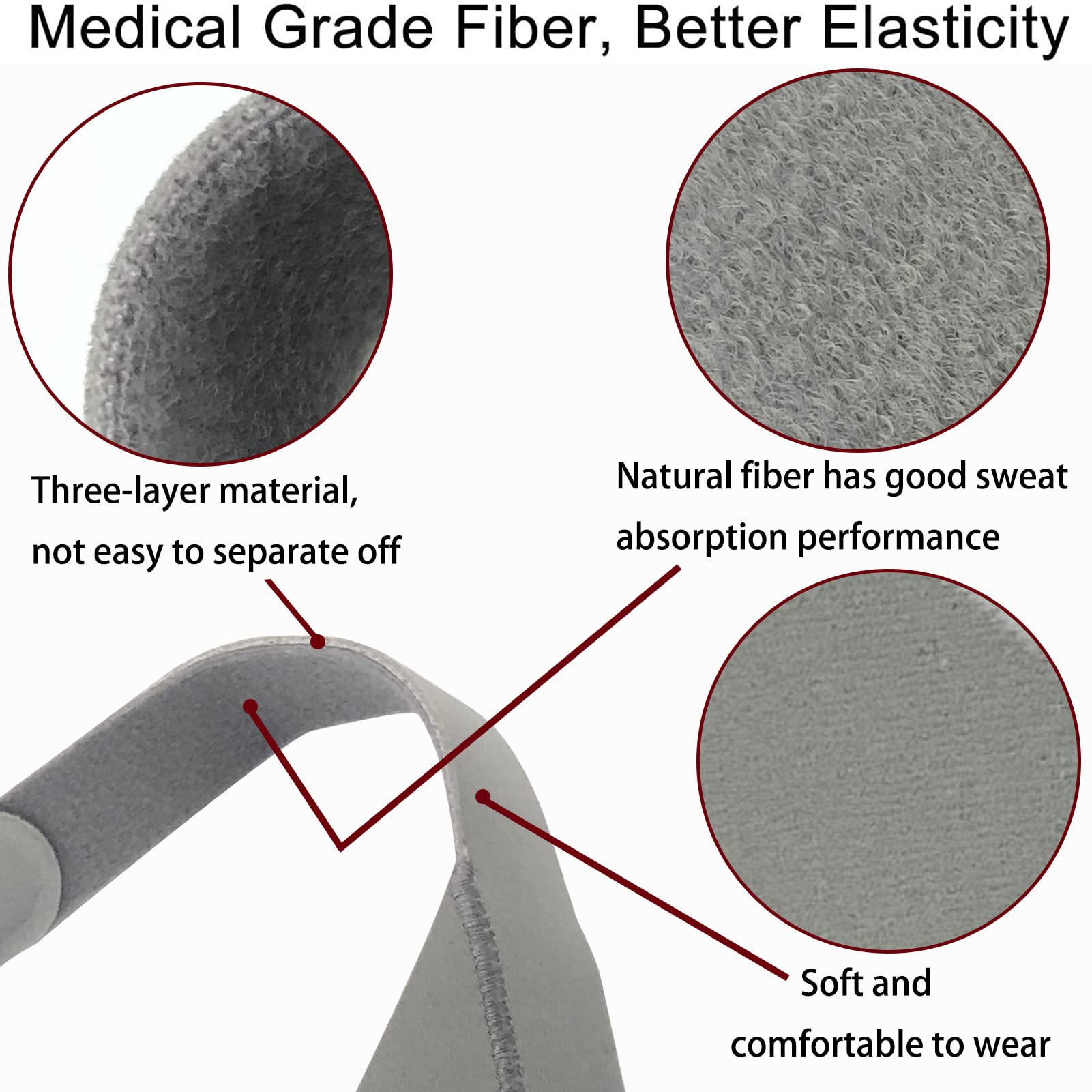 CPAP Mask Headgear Strap, Universal CPAP Headgear Strap for CPAP Mask, Comfortable Durable Stretchy Material, StandardGray (Head