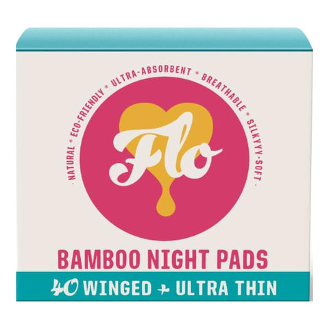 FLO Bamboo Pads with Wings, Plant-Based Cotton, Absorbent, Unscented, Breathable, Black-and-Woman-Owned, Leak-Busting Protection