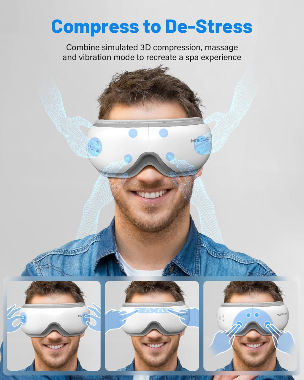 Eye Massager with Heat & Bluetooth Music, Mothers Day Birthday Gifts for Women, Reduce Eye Strain, Headache Relief and Improve S