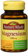 Nature Made Magnesium 250 mg Tablets, 100 Count (Pack of 3)