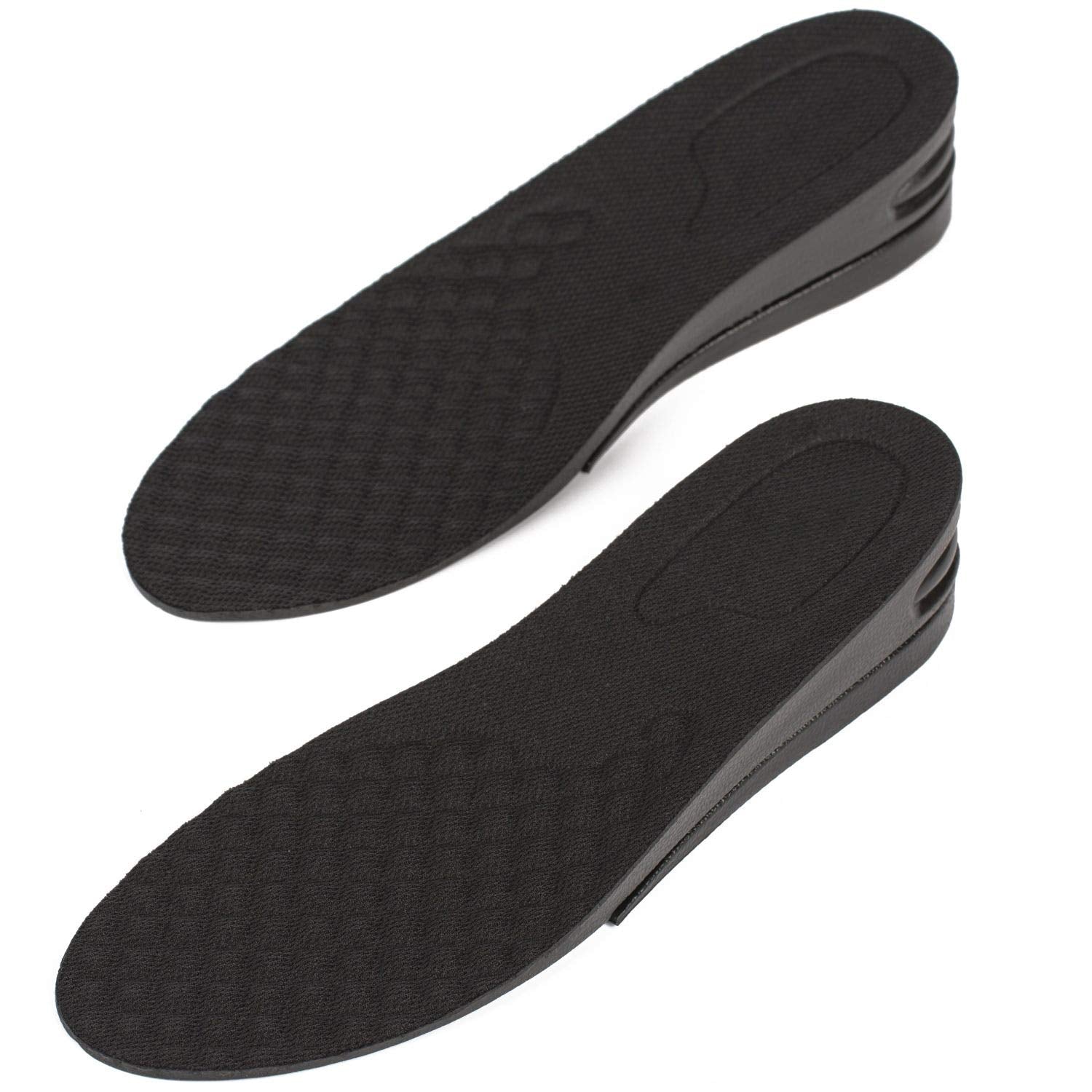 Height Increase Adjustable Elevator Shoe Lift Insoles for Men - 1 or 1.5 Inch Taller Heightening Liftkits - Size Large