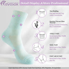 Revosoxs Diabetic Socks for Women Men,5 Pairs Bamboo Viscose Non Binding Diabetic Ankle Wide Seamless Socks 6-9 9-12(Black-Large
