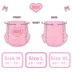 Littleforbig Printed Adult Brief Diapers 10 Pieces - Blushing Baby Pink(XL)