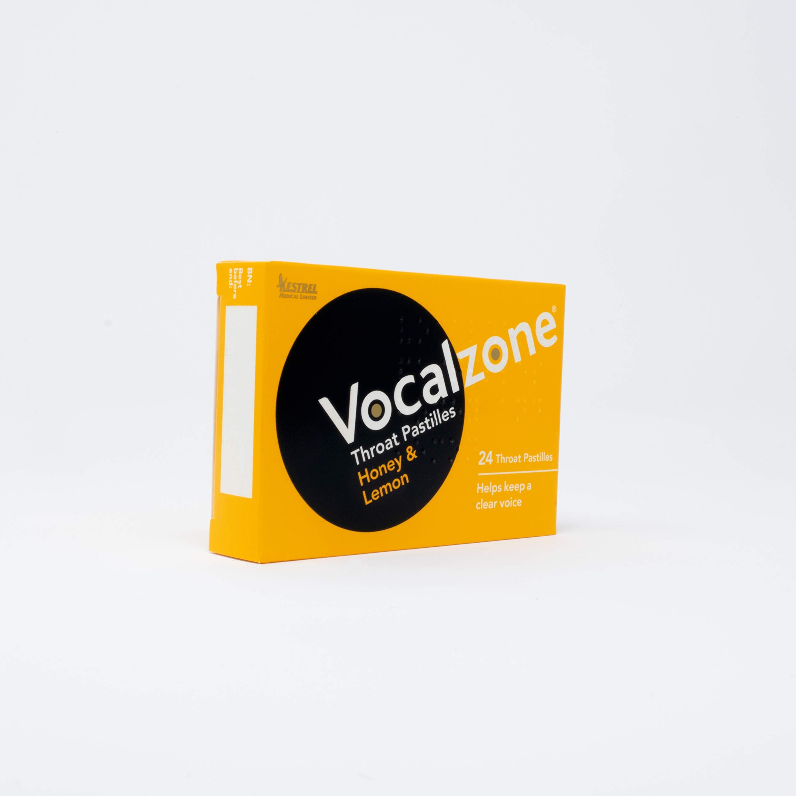 Vocalzone Throat Pastilles Honey & Lemon 24 - For Sore Throats and Hoarseness When Overusing Your Voice. Produced and sold in th