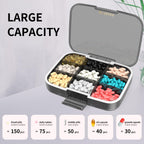 Restree Large Pill Organizer, Portable Pill Dispenser, Moisture-Proof Travel Pill Case for Vitamin, Medicine, Fish Oil/Supplemen