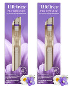 Lifelines Pen Diffuser Set, 2-Pack (in Bloom) - 1mm Black Ballpoint Pens with Scented Essential Oil Diffuser - Aromatherapy & Se