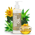 Massage Oil by Massage FX - 100% Pure Sweet Almond & Sunflower Seed Oil - Vitamin E - Ivy, Arnica & Aloe - Unscented - Perfect f