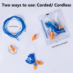 Dison 100Pairs Silicone Ear Plugs, 32dB Corded Reusable Earplugs for Hearing Protection, Noise Reduction for Shooting Range, Wor