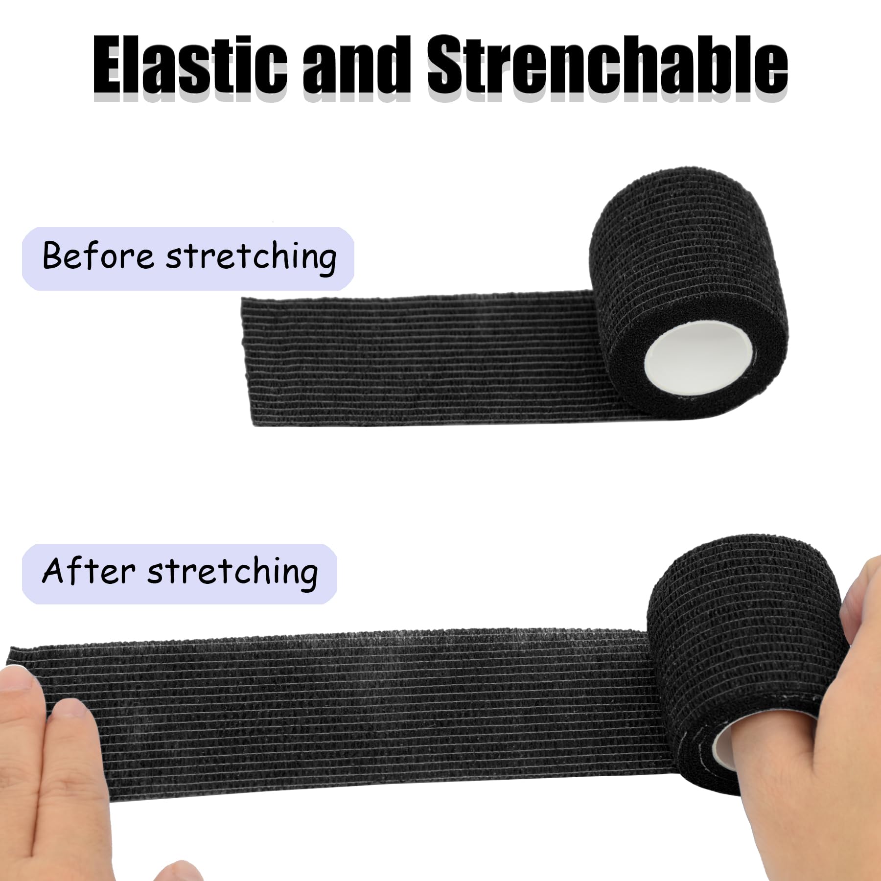Twavang6 Pack 2 Inches Self Adhesive Bandage Wrap Breathable Cohesive Bandage Elastic Tape for Pets, Athletic, Sports, Wrist, Kn
