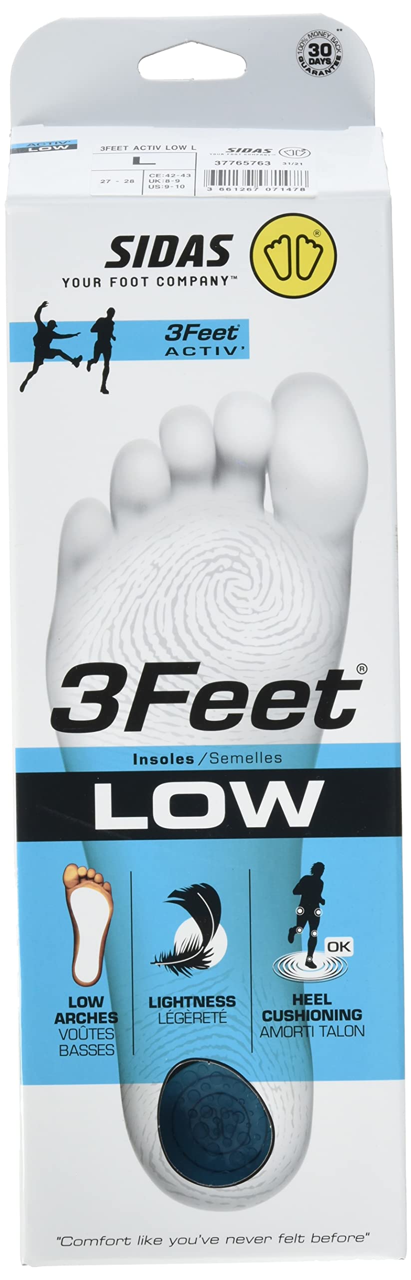 Sidas Activ Low Arch Insoles - SS22 - XX Large - Blue