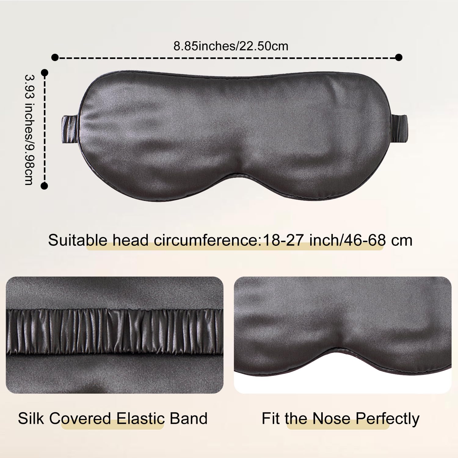 ZIMASILK 100% 22 Momme Mulberry Silk Sleep Mask for Sleeping, Filled with Premium Mulberry Silk, Softest & Breathable Silk Eye S