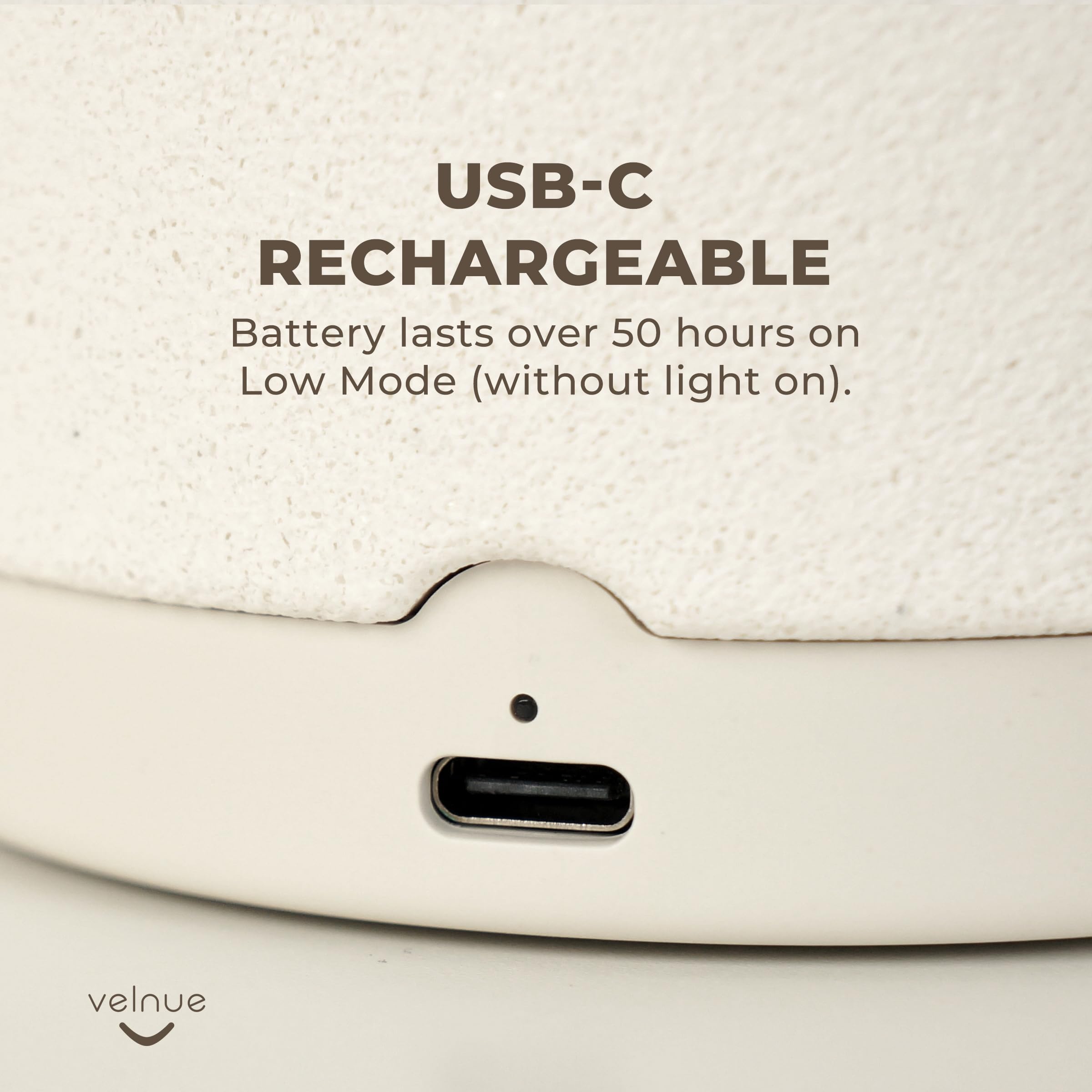 VELNUE Waterless Nebulizing Essential Oil Diffuser - Battery Operated & Portable | Cordless Diffuser for Large Room Aromatherapy