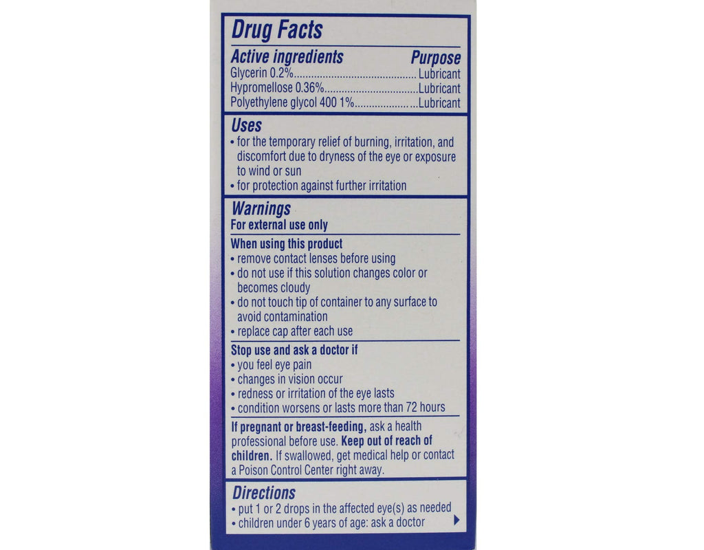 Visine Tired Eye Dry Eye Relief Eye Drops, Moisturizing & Soothing Drops for Irritated Eyes Due to Screen & Computer Use, 0.5 fl